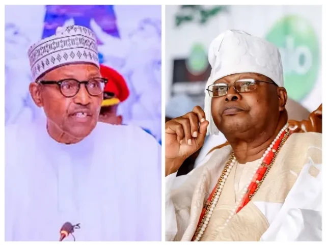 Former President Muhammadu Buhari and Awujale of Ijebuland, Oba Sikiru Adetona